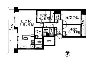 新道東駅 徒歩1分 9階の物件間取画像